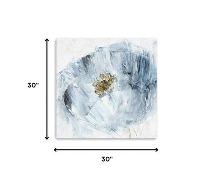 20" x 20" Watercolor Abstract Gray Blue Flower II Canvas Wall Art HomeRoots
