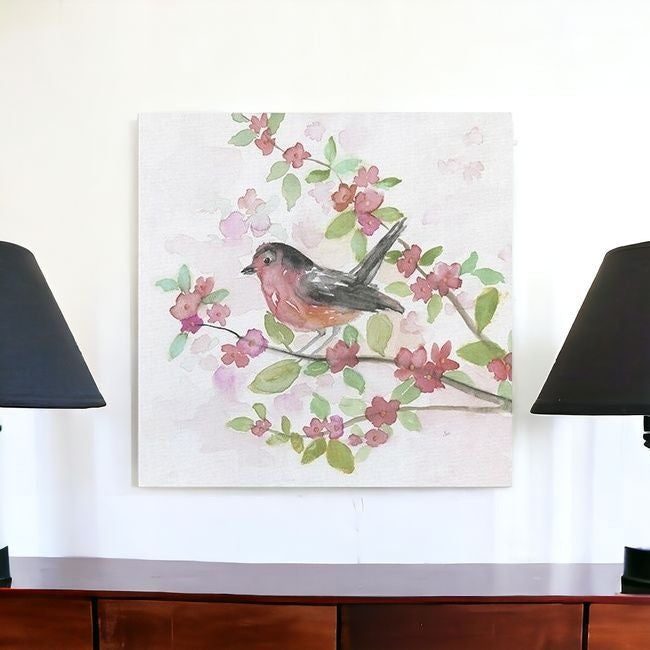Flower And Bird Unframed Print Wall Art