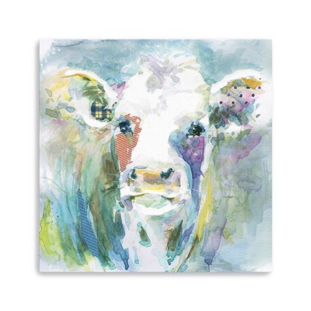 Watercolor Cow Unframed Print Wall Art HomeRoots