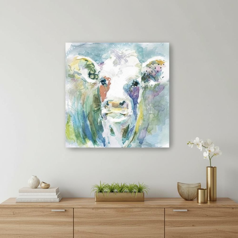 Watercolor Cow Unframed Print Wall Art HomeRoots
