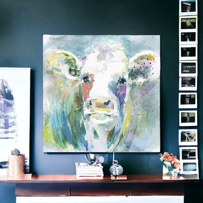 Watercolor Cow Unframed Print Wall Art