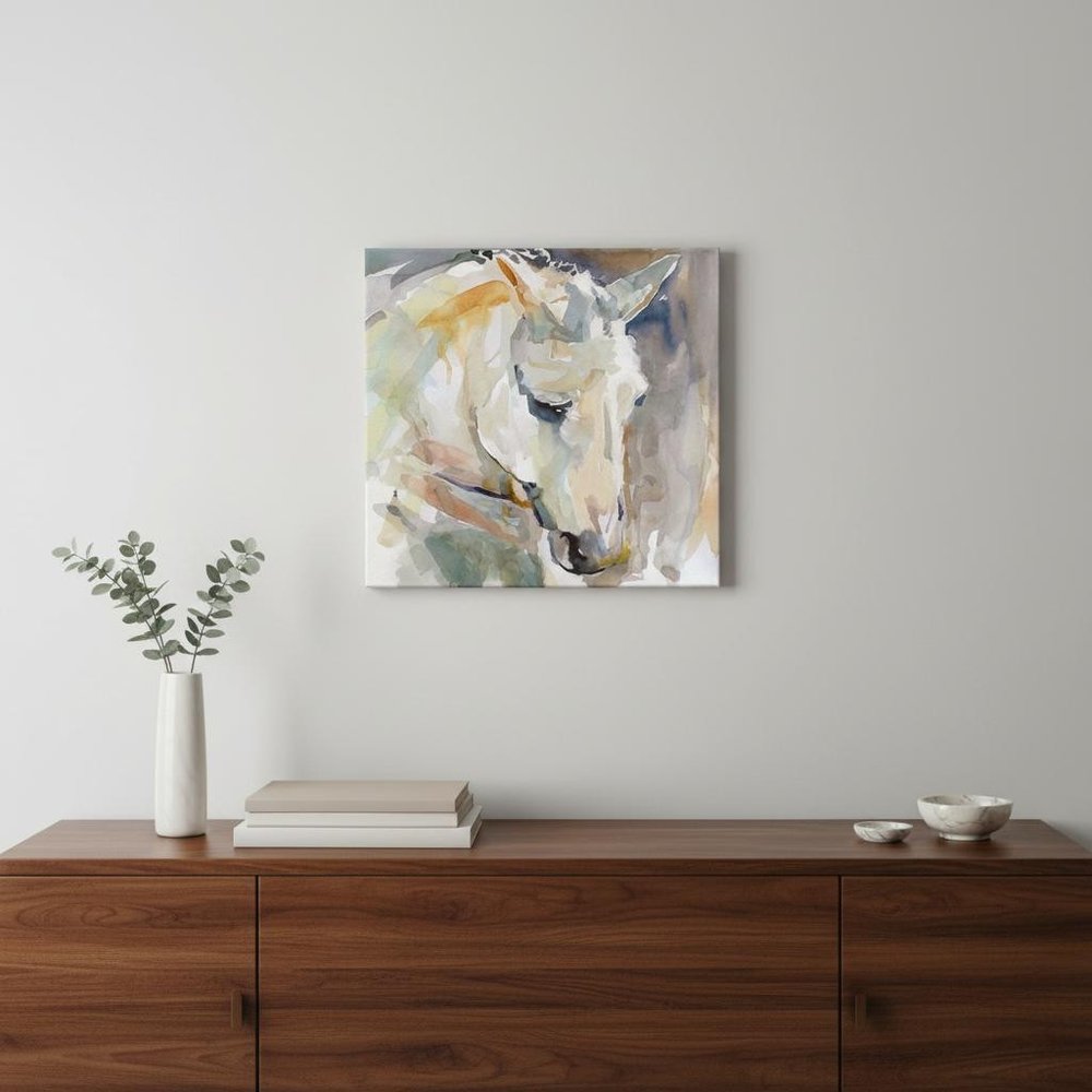 20" x 20" Abstract Watercolor Horse Canvas Wall Art — view 1