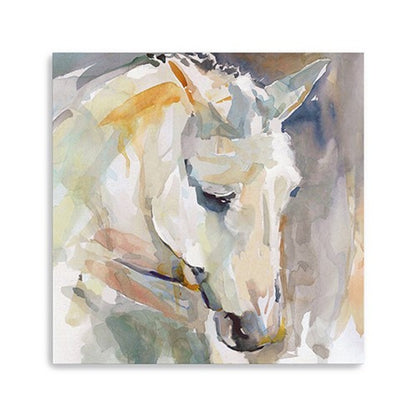 20" x 20" Abstract Watercolor Horse Canvas Wall Art HomeRoots