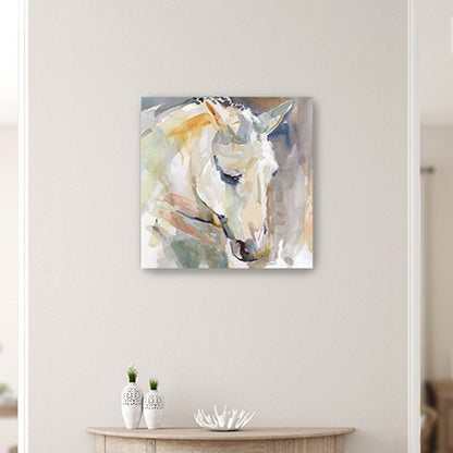 20" x 20" Abstract Watercolor Horse Canvas Wall Art HomeRoots