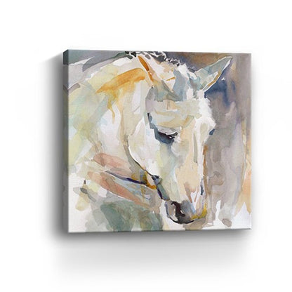 20" x 20" Abstract Watercolor Horse Canvas Wall Art HomeRoots