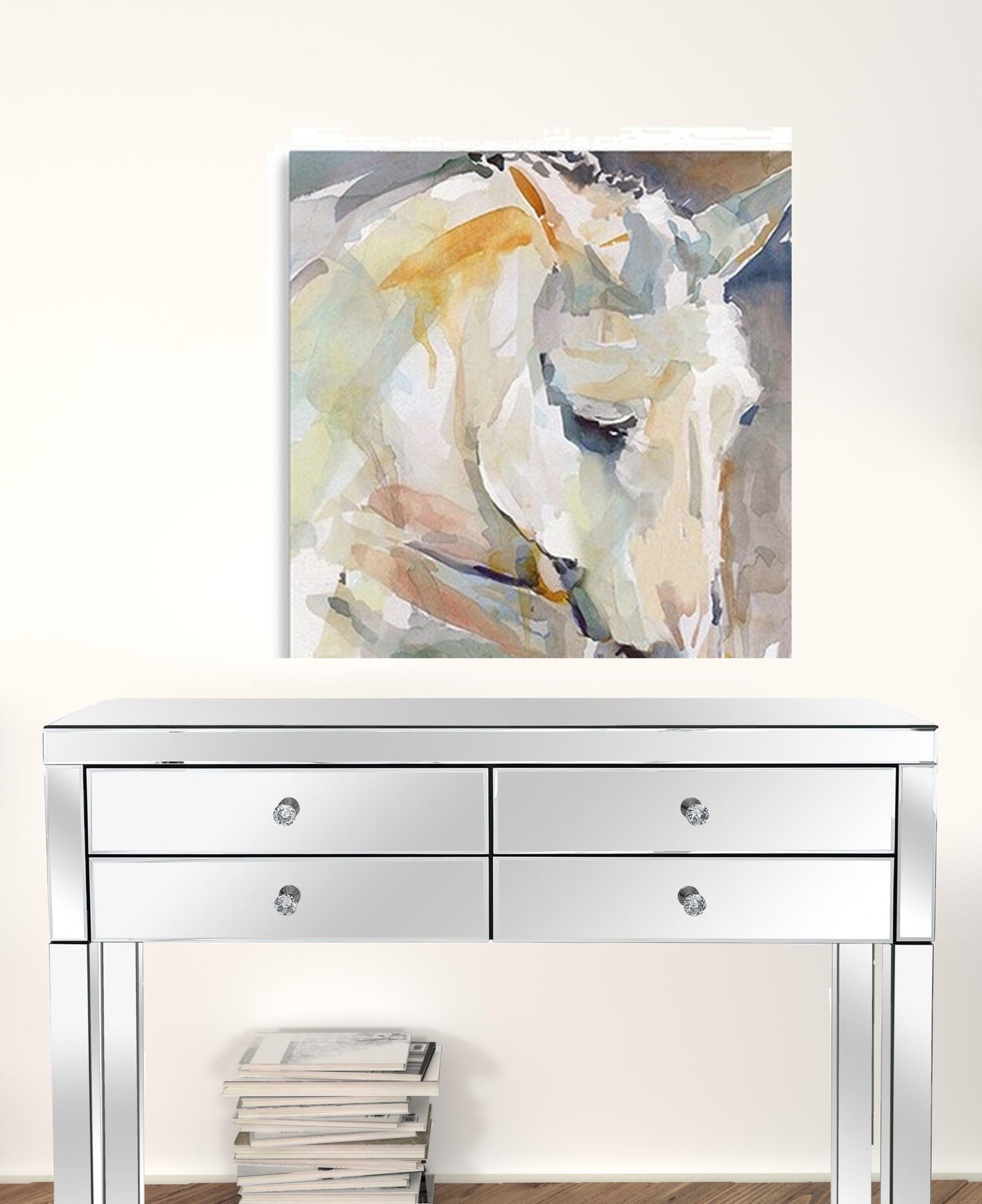 20" x 20" Abstract Watercolor Horse Canvas Wall Art
