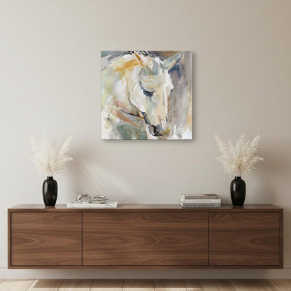 20" x 20" Abstract Watercolor Horse Canvas Wall Art HomeRoots