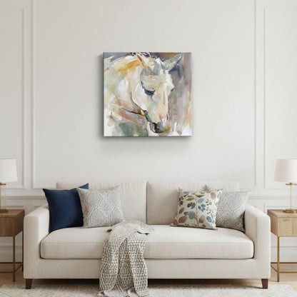 20" x 20" Abstract Watercolor Horse Canvas Wall Art HomeRoots