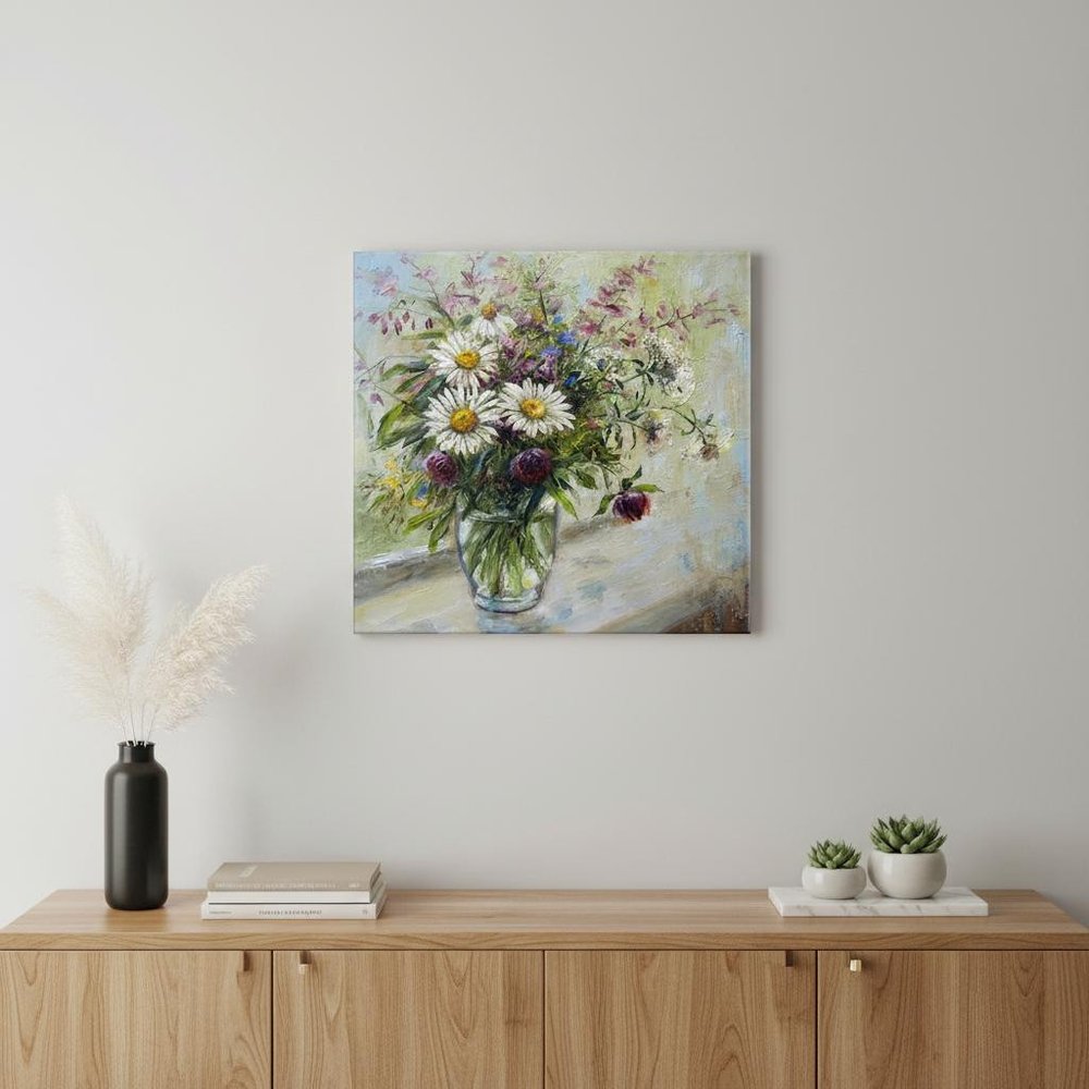Pretty Vase Of Flowers Unframed Print Wall Art — view 1