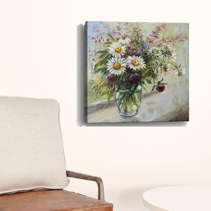 Pretty Vase Of Flowers Unframed Print Wall Art