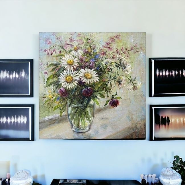 Pretty Vase Of Flowers Unframed Print Wall Art