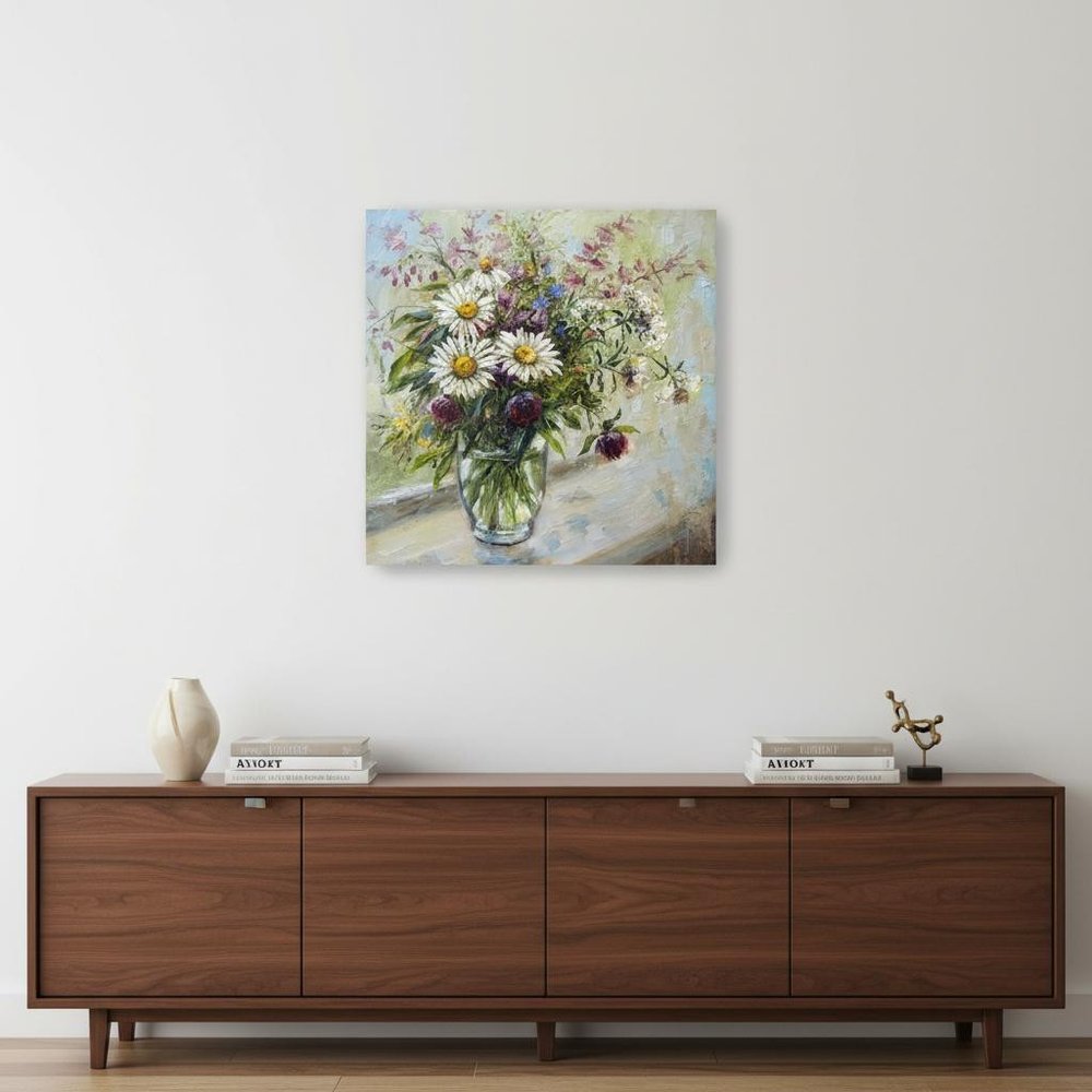 Pretty Vase Of Flowers Unframed Print Wall Art HomeRoots
