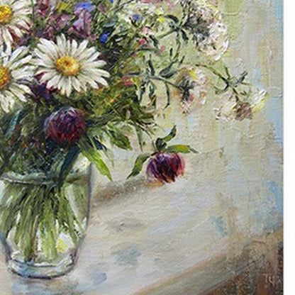 Pretty Vase Of Flowers Unframed Print Wall Art HomeRoots