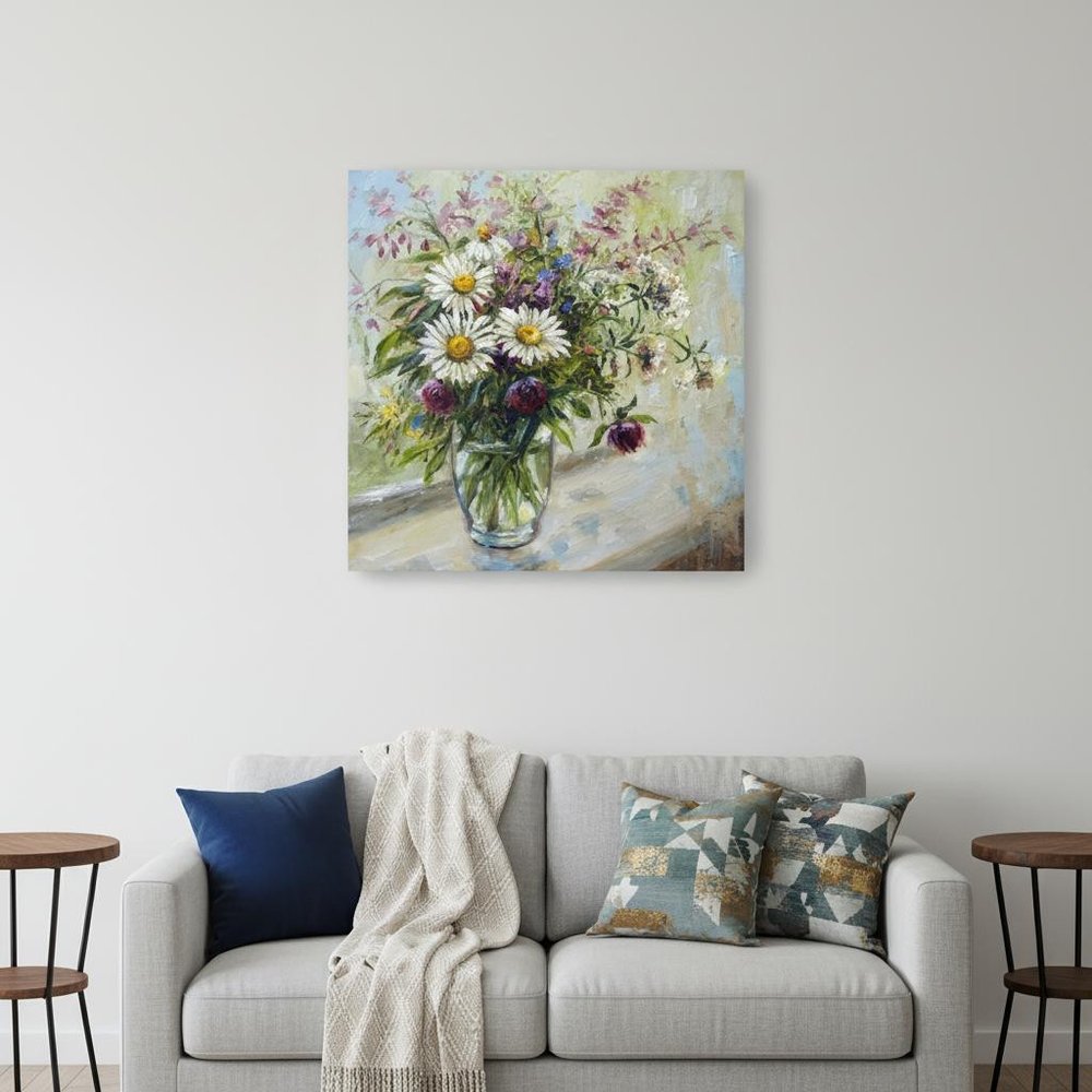 Pretty Vase Of Flowers Unframed Print Wall Art HomeRoots