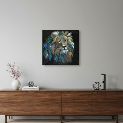 Painted Lion Portrait Unframed Print Wall Art HomeRoots