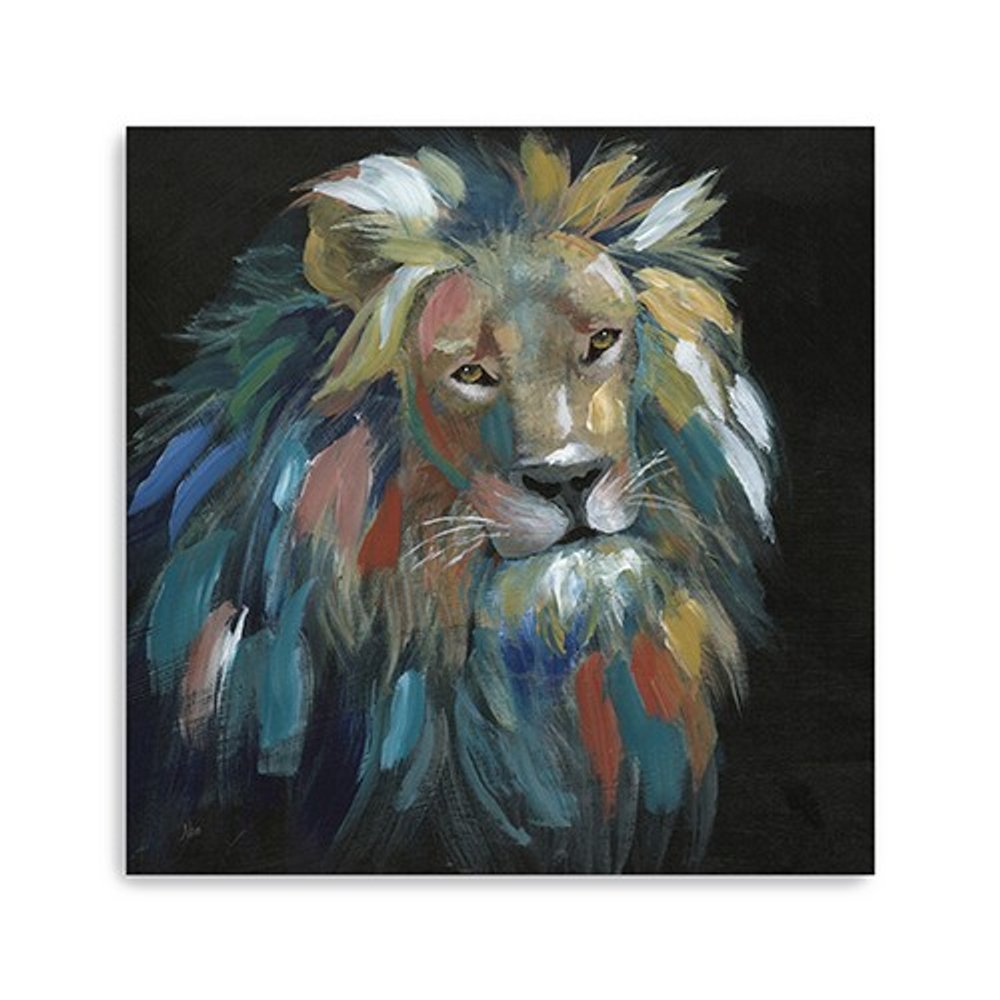 Painted Lion Portrait Unframed Print Wall Art — view 6