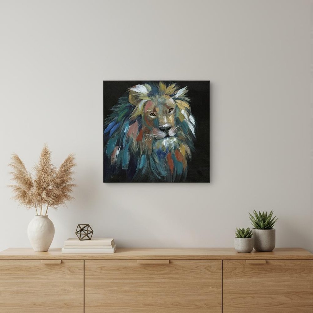 Painted Lion Portrait Unframed Print Wall Art HomeRoots
