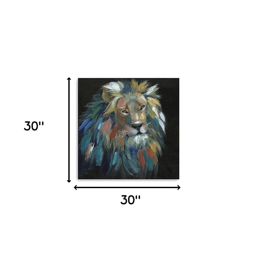 Painted Lion Portrait Unframed Print Wall Art — view 8