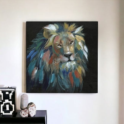 Painted Lion Portrait Unframed Print Wall Art