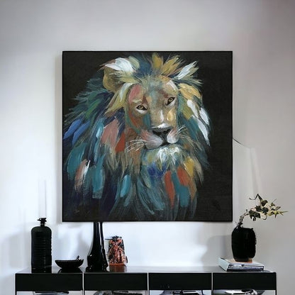 Painted Lion Portrait Unframed Print Wall Art