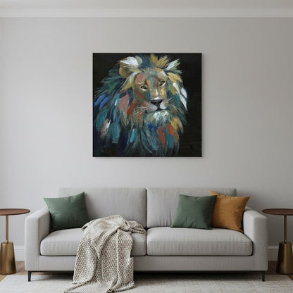 Painted Lion Portrait Unframed Print Wall Art HomeRoots