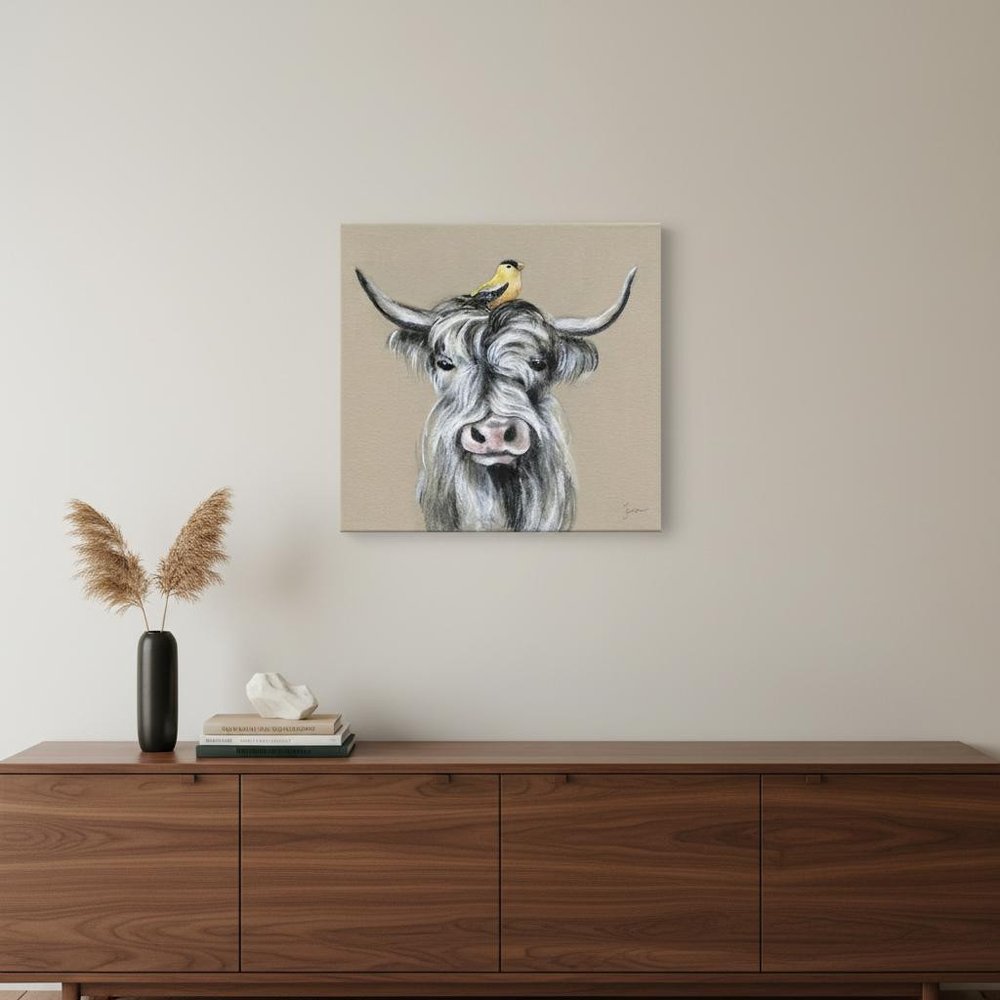 Cute Highland Cow Unframed Print Wall Art HomeRoots