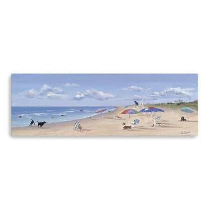 Small Dogs Playing at the Beach Canvas Wall Art HomeRoots