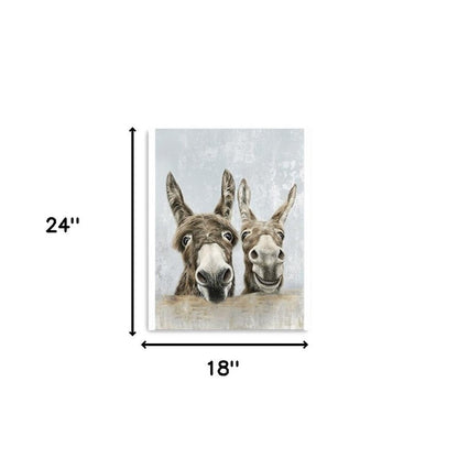 Cute Donkeys Canvas Unframed Print Wall Art HomeRoots