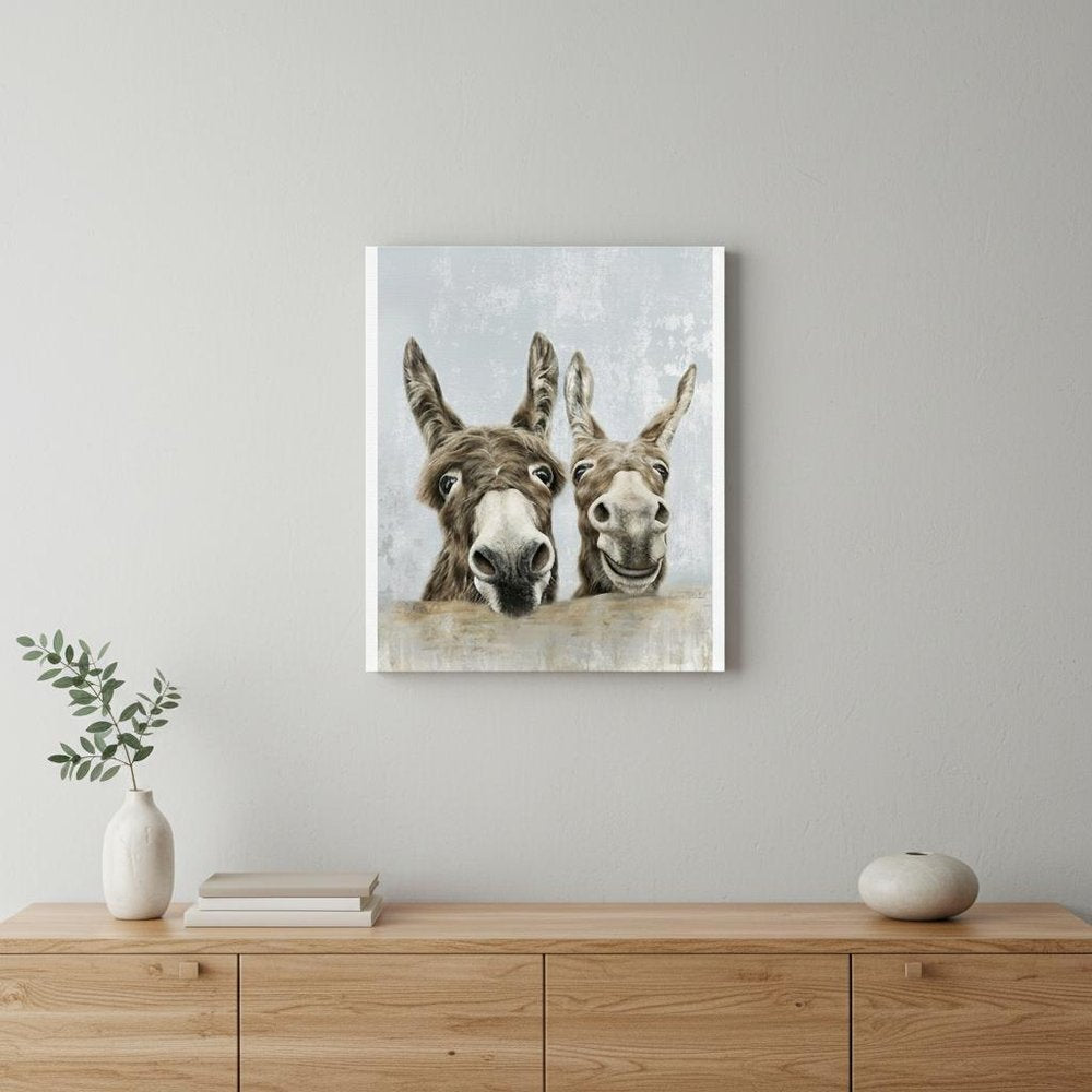 Cute Donkeys Canvas Unframed Print Wall Art HomeRoots