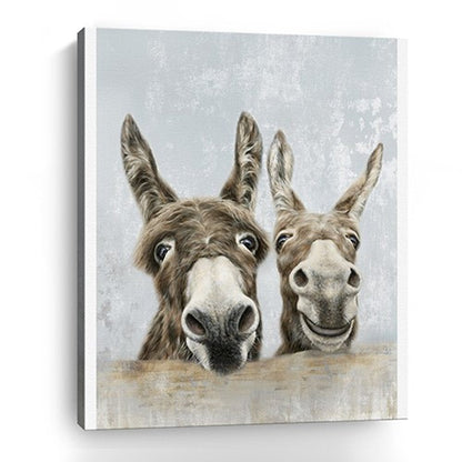 Cute Donkeys Canvas Unframed Print Wall Art HomeRoots