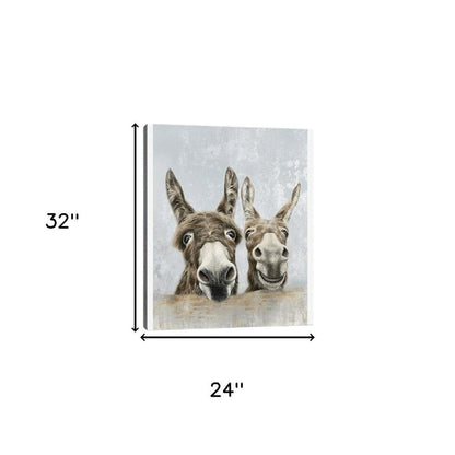 Cute Donkeys Canvas Unframed Print Wall Art HomeRoots