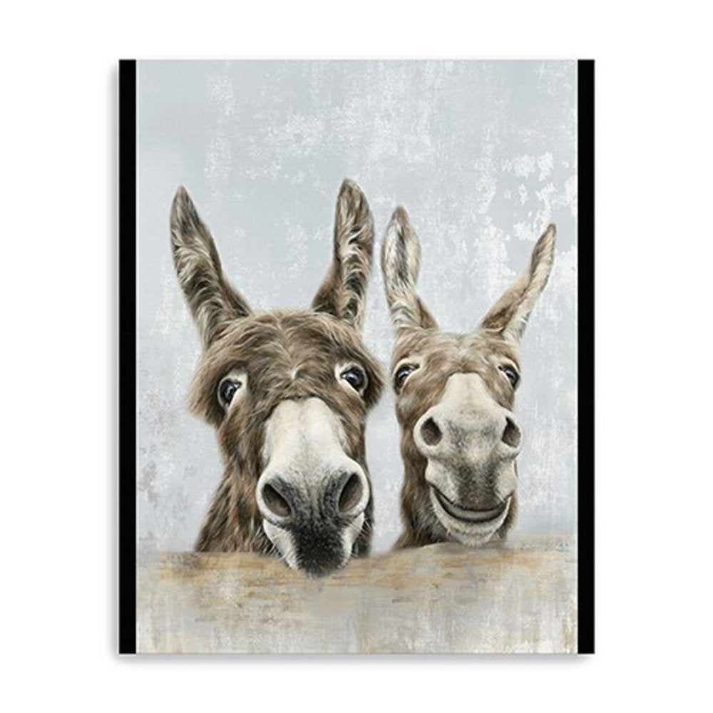 Cute Donkeys Canvas Unframed Print Wall Art — view 12