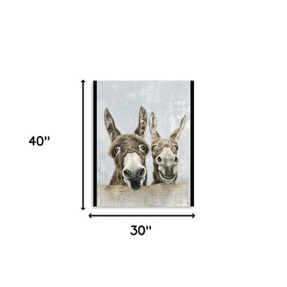 Cute Donkeys Canvas Unframed Print Wall Art HomeRoots