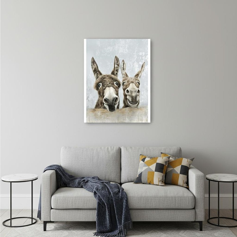 Cute Donkeys Canvas Unframed Print Wall Art HomeRoots