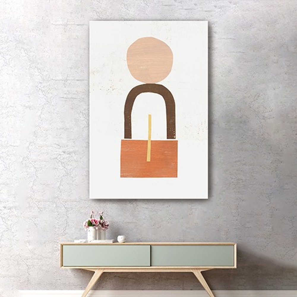 Abstract Orange Shapes In Balance Unframed Print Wall Art HomeRoots