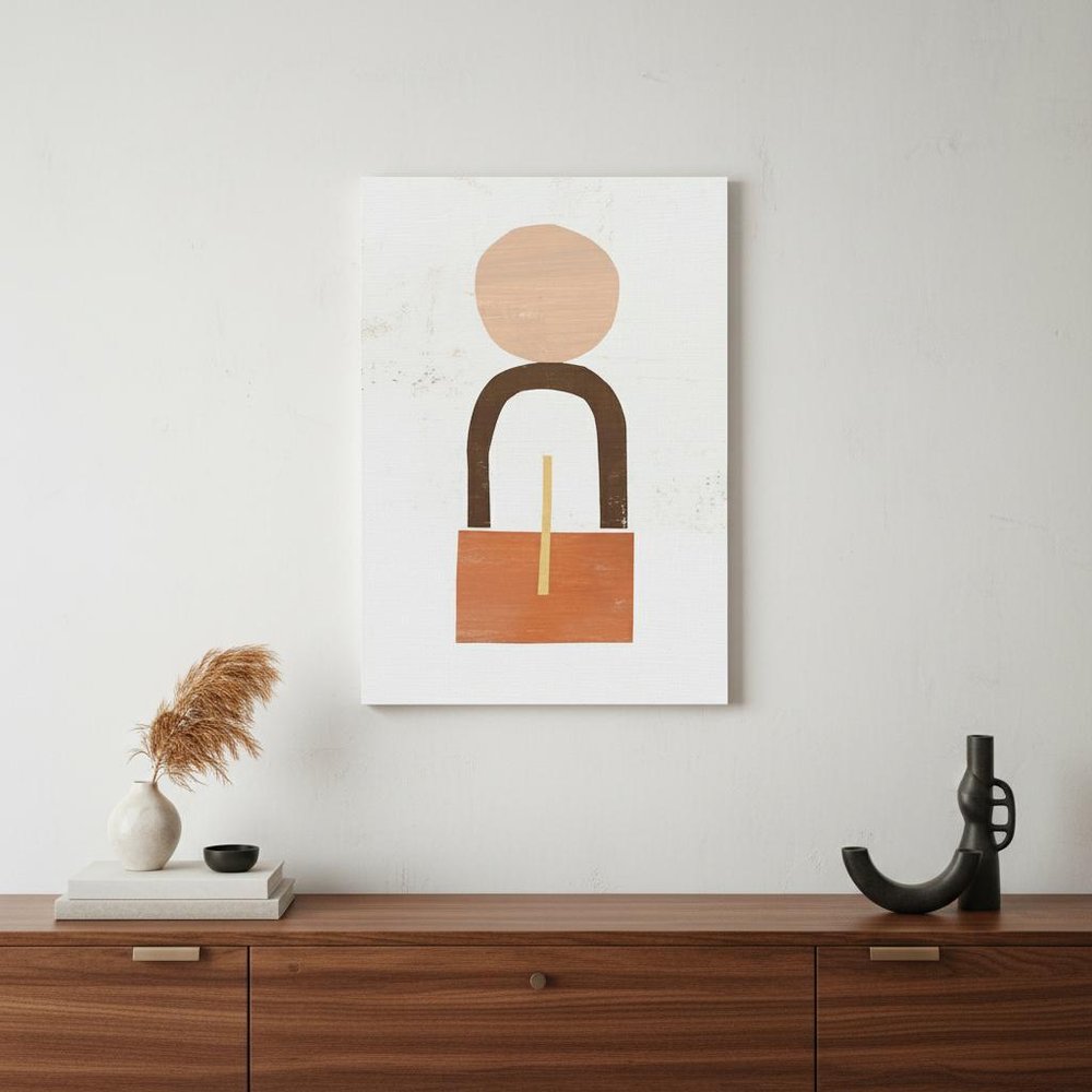 Abstract Orange Shapes In Balance Unframed Print Wall Art HomeRoots