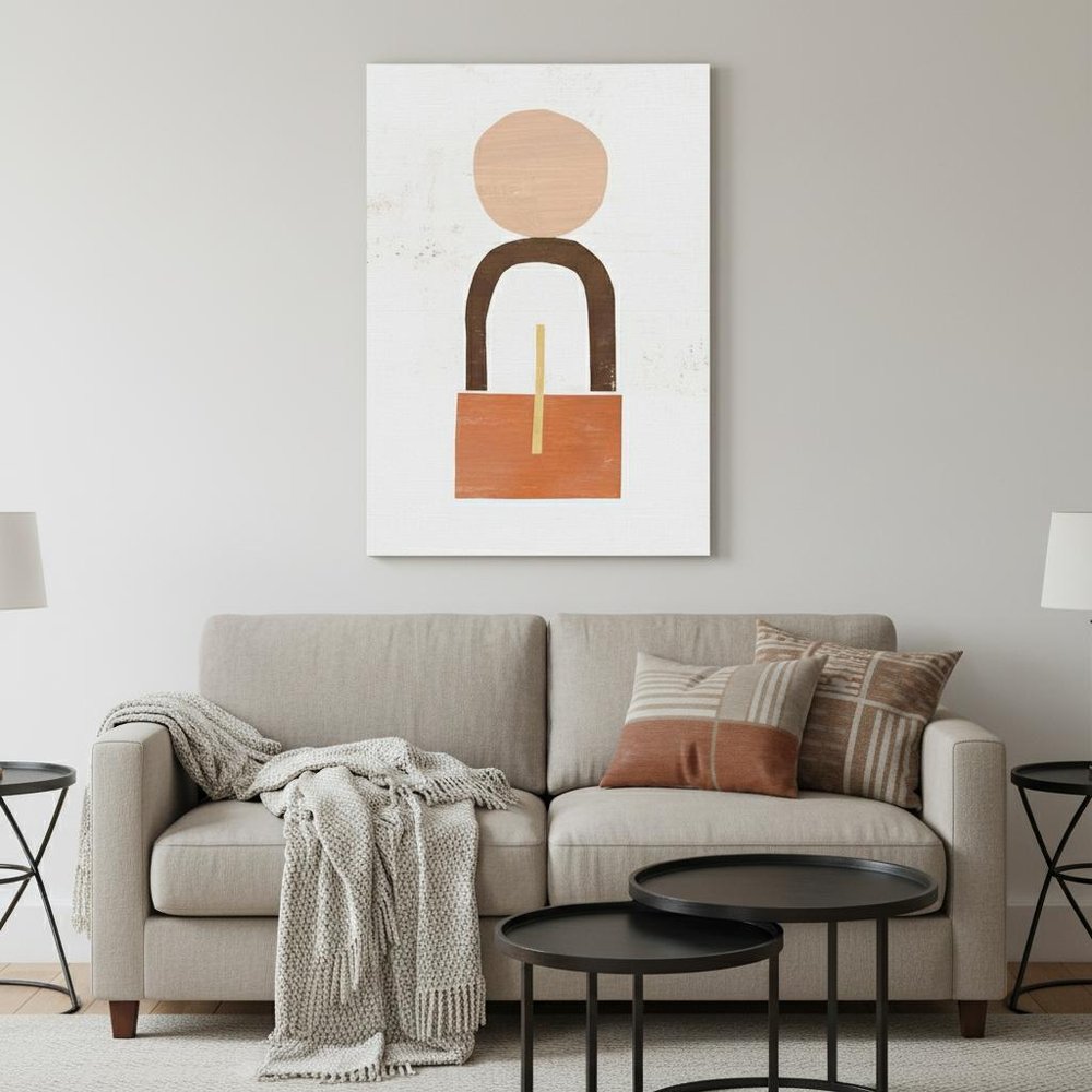 Abstract Orange Shapes In Balance Unframed Print Wall Art HomeRoots