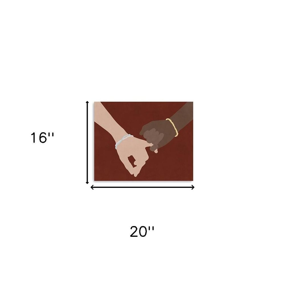 16" x 20" Pinky Swear Friendship Promise Canvas Unframed Wall Art HomeRoots
