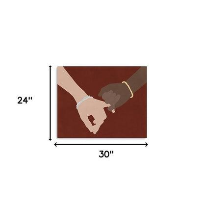 16" x 20" Pinky Swear Friendship Promise Canvas Unframed Wall Art HomeRoots