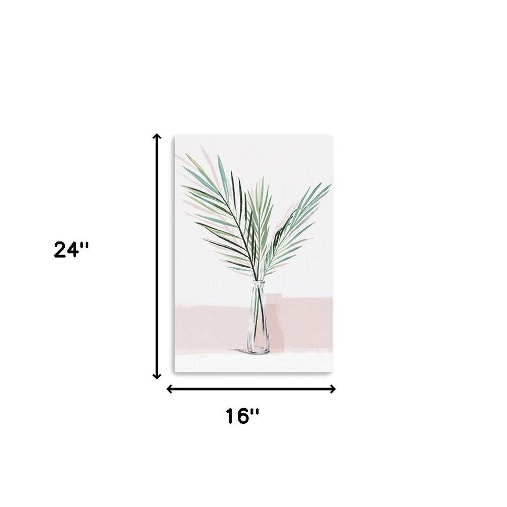 Pretty Green Foliage Pink Unframed Print Wall Art — view 5