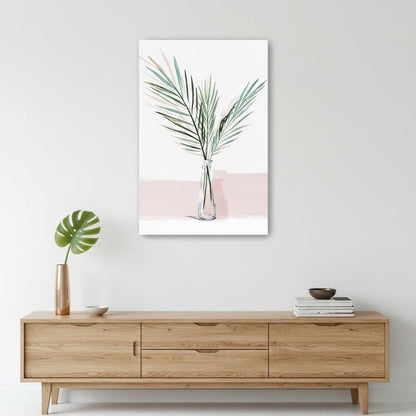 Pretty Green Foliage Pink Unframed Print Wall Art HomeRoots