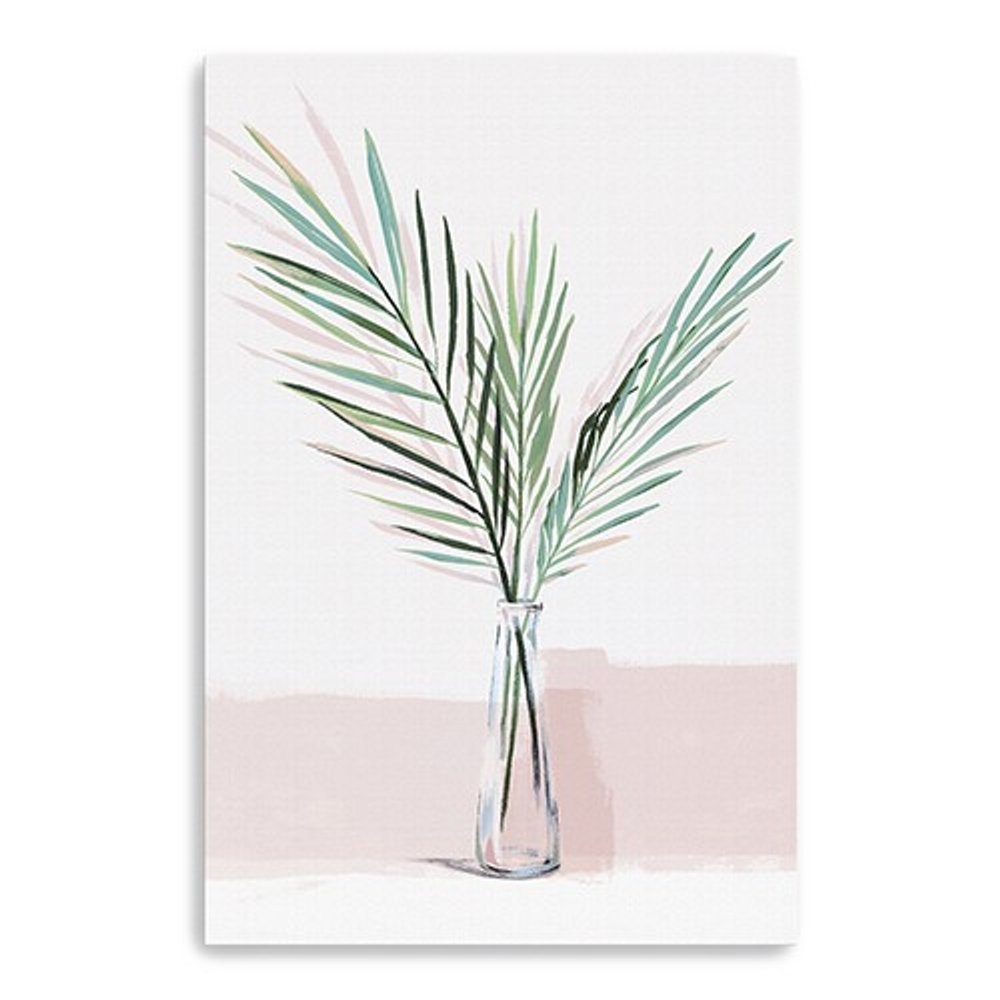Pretty Green Foliage Pink Unframed Print Wall Art — view 6