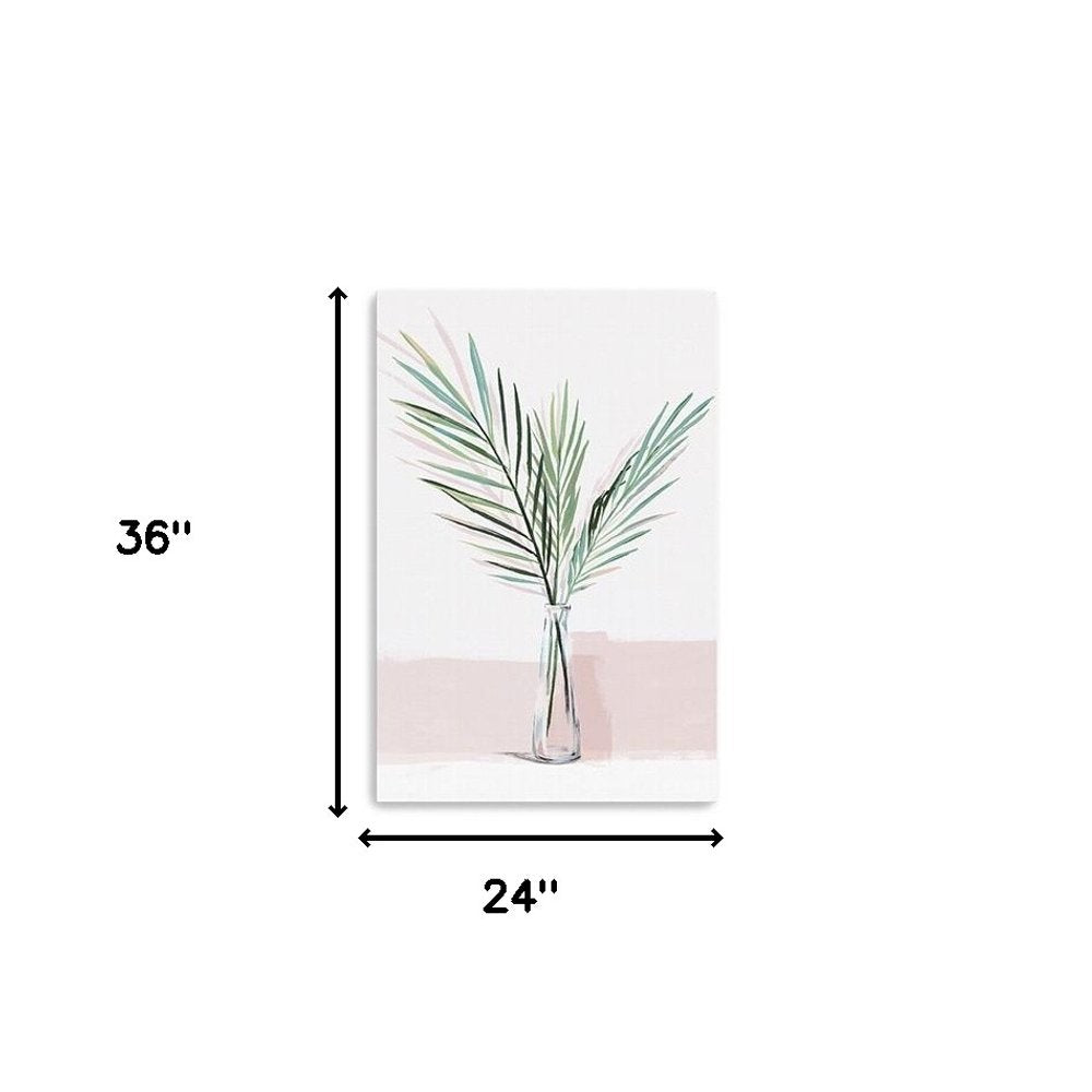 Pretty Green Foliage Pink Unframed Print Wall Art — view 9