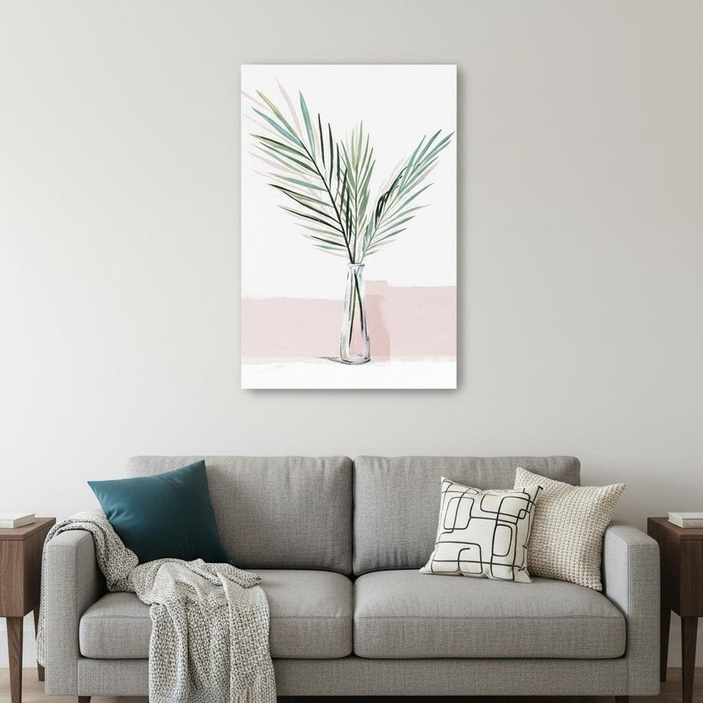Pretty Green Foliage Pink Unframed Print Wall Art HomeRoots