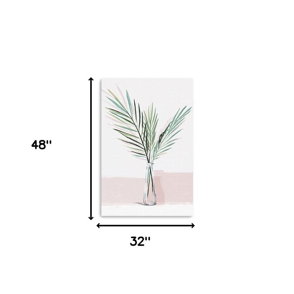 Pretty Green Foliage Pink Unframed Print Wall Art HomeRoots