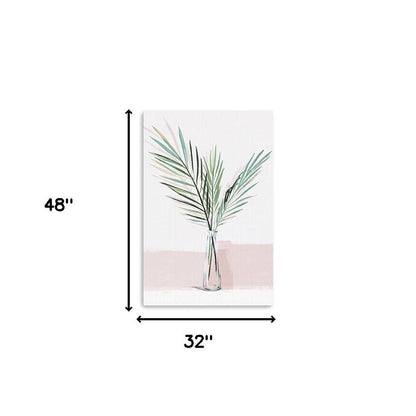 Pretty Green Foliage Pink Unframed Print Wall Art HomeRoots