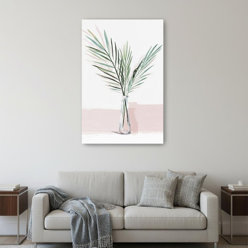Pretty Green Foliage Pink Unframed Print Wall Art HomeRoots