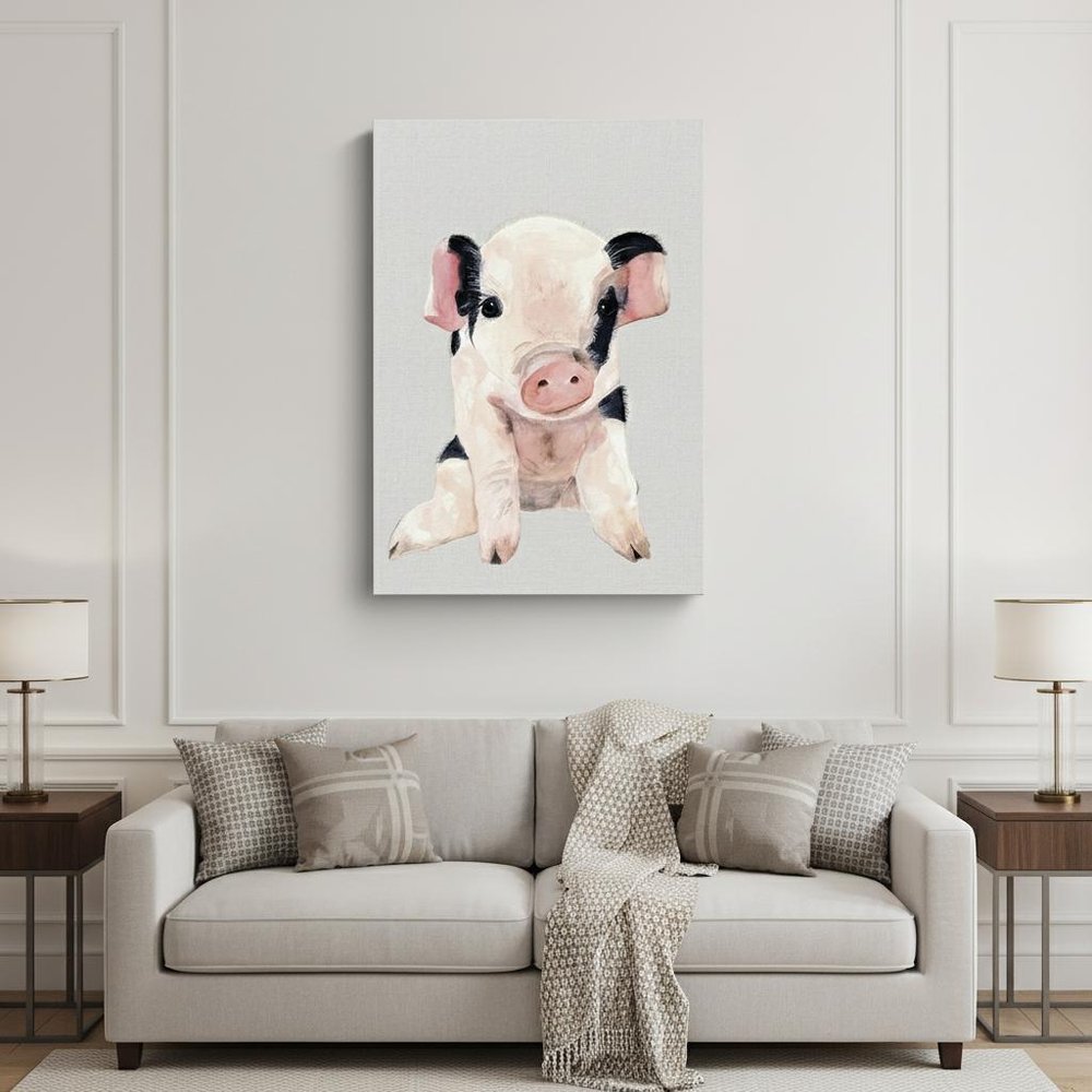 Cute Pink Piglet Unframed Print Wall Art HomeRoots