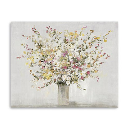 Small Colorful Wildflowers in a Vase Canvas Wall Art HomeRoots