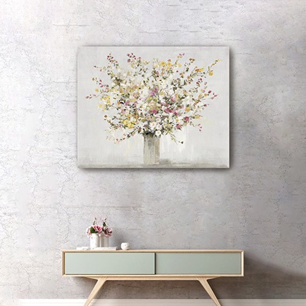 Small Colorful Wildflowers in a Vase Canvas Wall Art HomeRoots